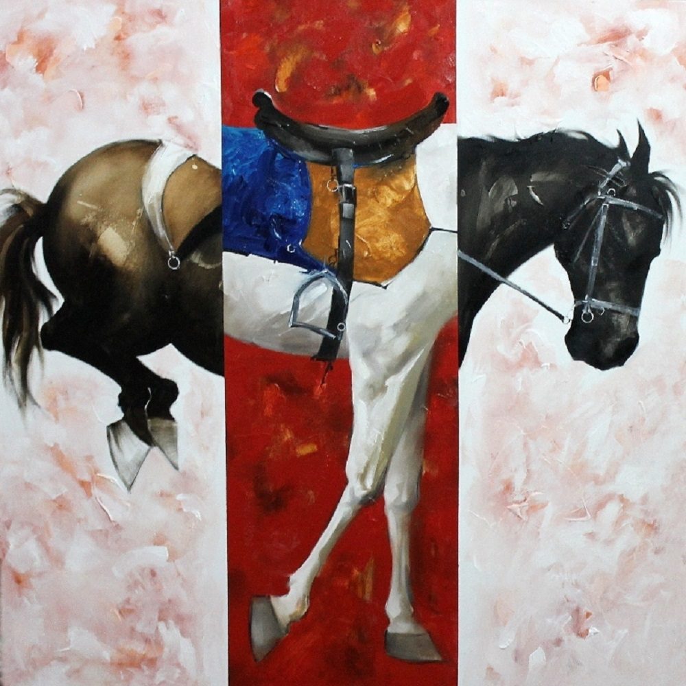 Horse Caballo,oil on canvas,48×48 inches